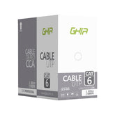 Bobina De Cable Marca Ghia Cat6 Utp Cca Color Gris 23 Awg Utp 305m 1000ft Certificacin Ce, Rohs